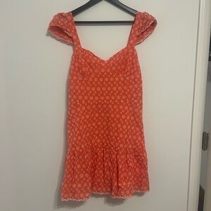Betsey Johnson Ditsy Eyelet Bustier Mini Dress